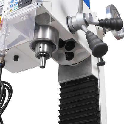 MechMaxx VM25L Mill Drill Machine 7" x 27-1/2" Benchtop Mini Variable Speed Brushless Motor R8 Spindle 1.5 HP 110V New