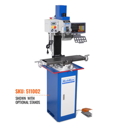 MechMaxx VM25LD Mill Drill Machine 1.5HP 7" x 27-1/2" Benchtop Mini Variable Speed R8 Spindle Brushless Motor 110V New