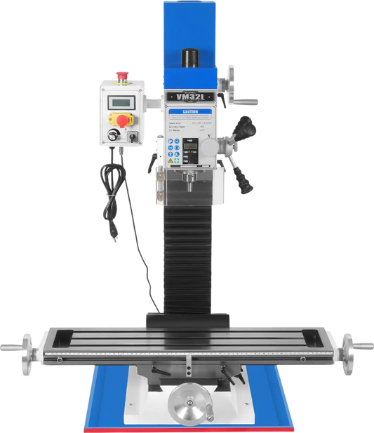 MechMaxx VM32L Mill Drill Machine 8-1/4x33" Industrial Benchtop Brushless Motor Variable Speed R8 Spindle 2 HP 110V New
