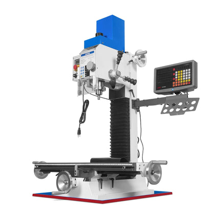 MechMaxx VM32LD Mill Drill Machine 8-1/4" x33" Industrial Benchtop Variable Speed Brushless Motor DRO R8 Spindle 2 HP 110V Compact New