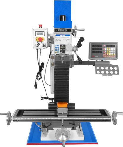 MechMaxx VM32LD Mill Drill Machine 8-1/4" x33" Industrial Benchtop Variable Speed Brushless Motor DRO R8 Spindle 2 HP 110V Compact New