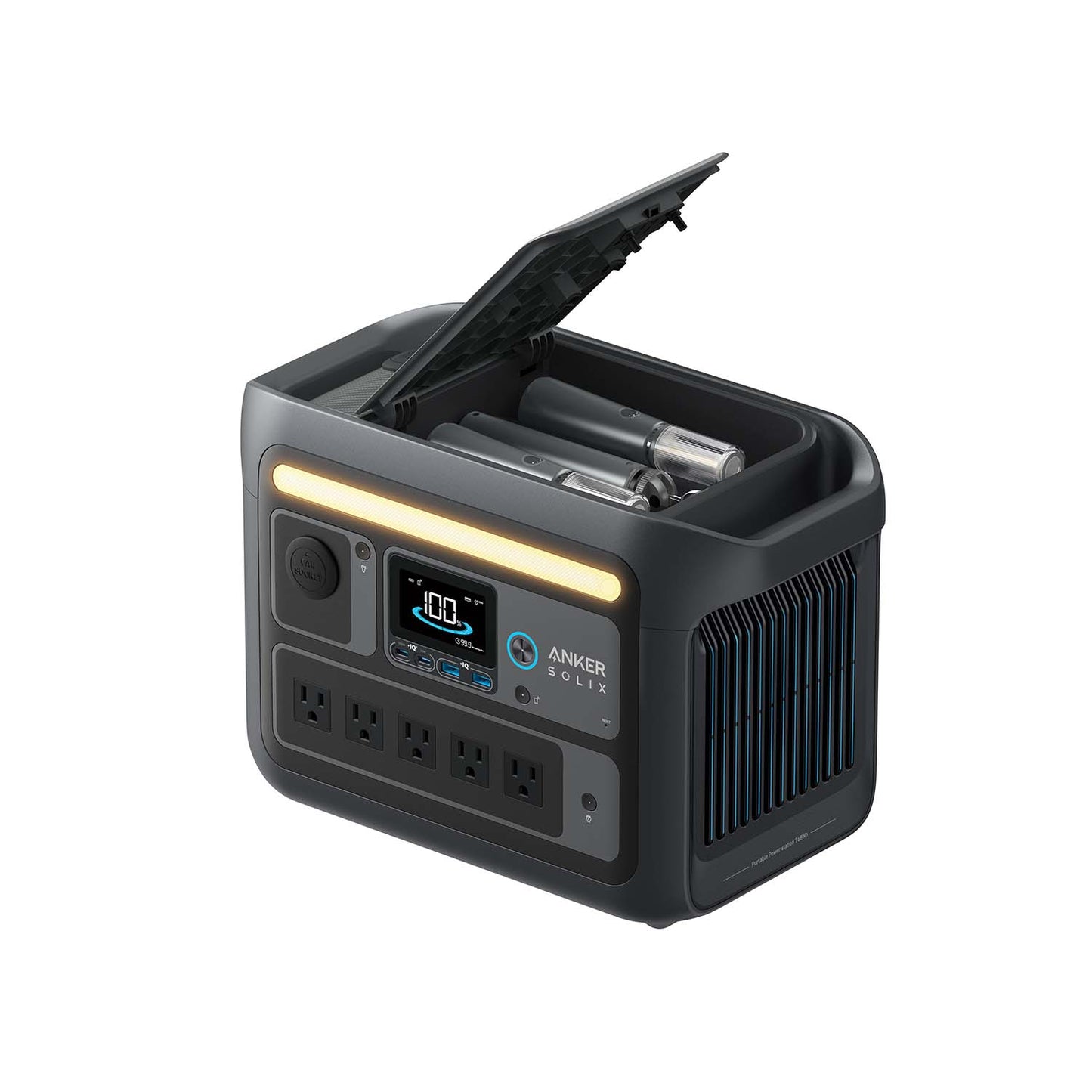 Anker SOLIX C800X Front And Right View With Top Open