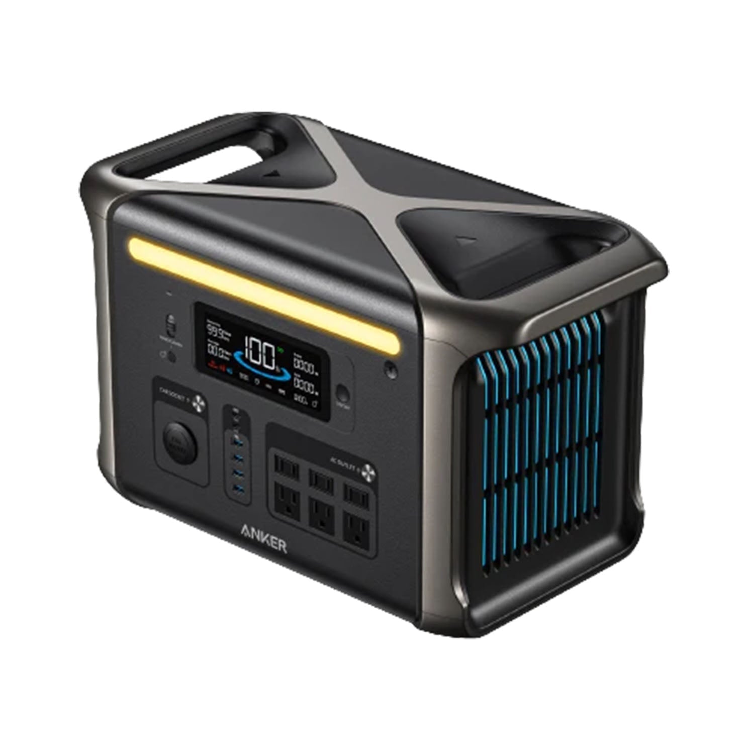 Anker SOLIXF1500 Portable Power Station Front And Right Side View