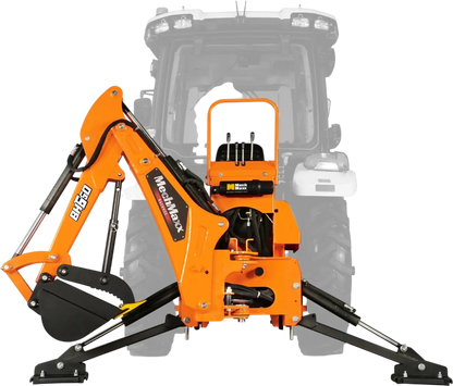 MechMaxx BH660 Tractor Backhoe Attachment 7' Mechanical Thumb 12" Bucket ISO/SAE Switchable Controls Self-Contained Hydraulic System 3 Point Hitch Cat 1 15-50 HP New