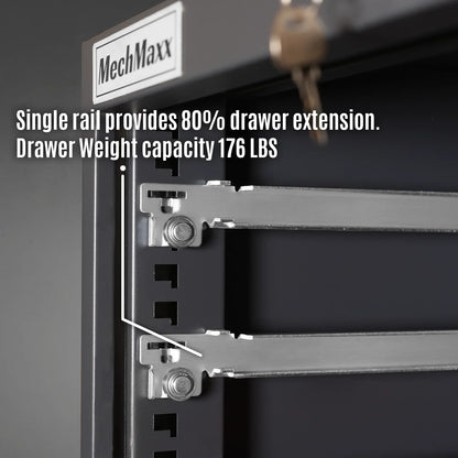 MechMaxx MD59A11 Tool Box Heavy Duty Modular 11 Drawer Cabinet Tool Storage Organizer Steel Construction 59" H x 28.5" W x 28.5" D New