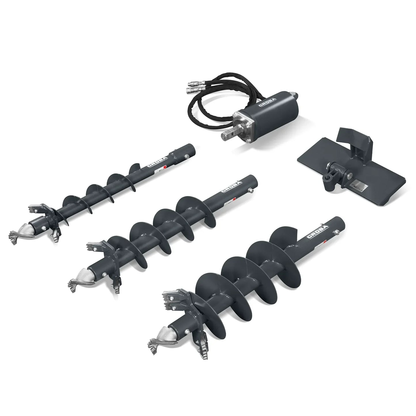 MechMaxx 150506 Skid Steer Auger Mini Drive Auger with 6" 9" 12" Dia Auger Bits New