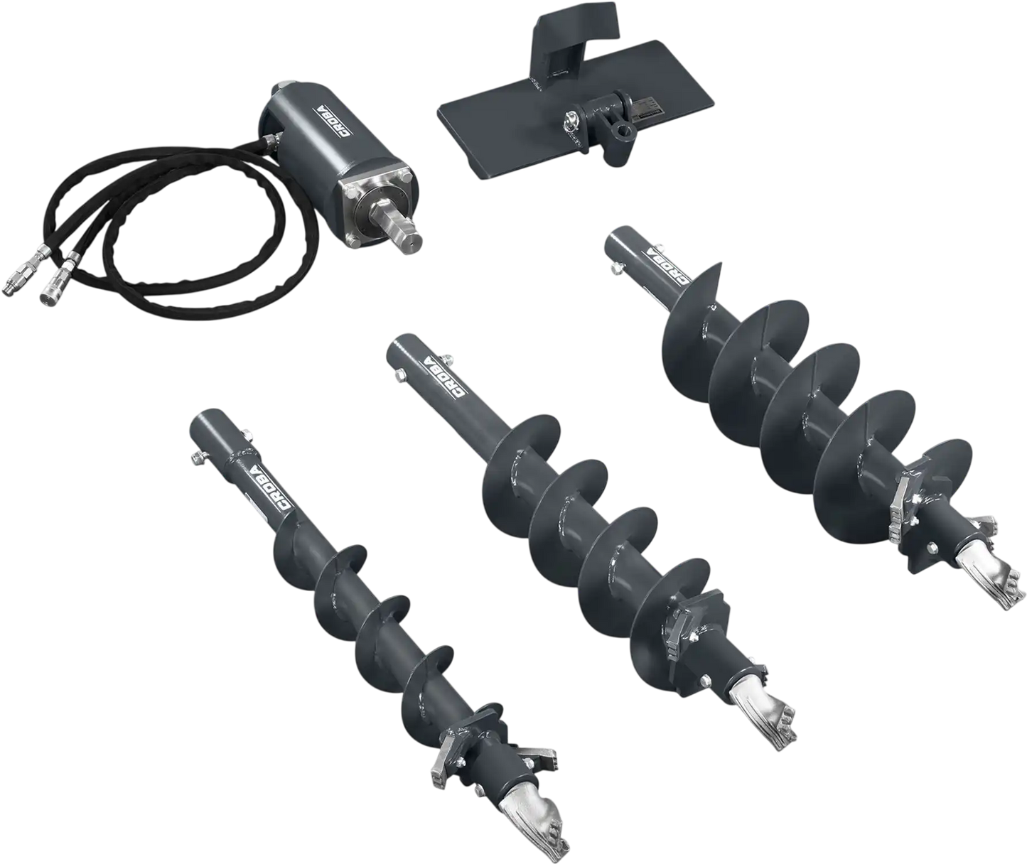 MechMaxx 150506 Skid Steer Auger Mini Drive Auger with 6" 9" 12" Dia Auger Bits New