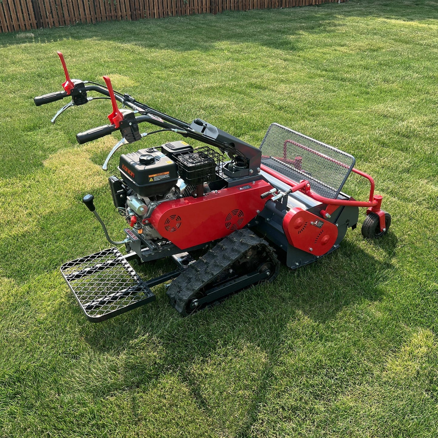 MechMaxx SFM27T Flail Mower 27" Walk Behind Self-Propelled Tracked Electric Start 10HP 302cc New