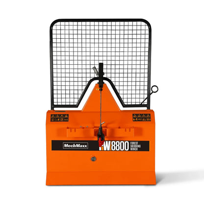 MechMaxx FW8800 Forestry Winch 8800 lbs 3-Point Hitch Log Skidding 200' Cable 25-60 HP Tractor Category 1 Hookup New