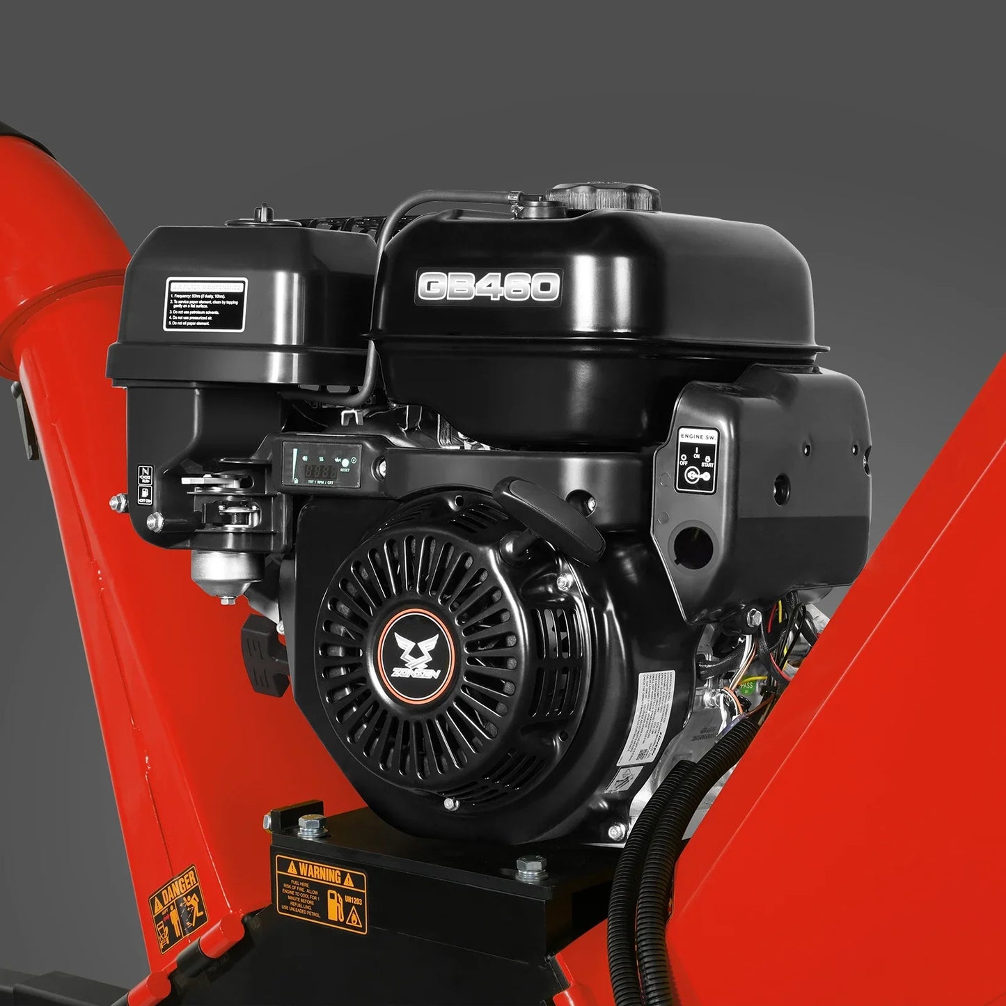 MechMaxx GS1500 Wood Chipper 5" Electric Start ZONSEN 459cc Gasoline Engine Powered New