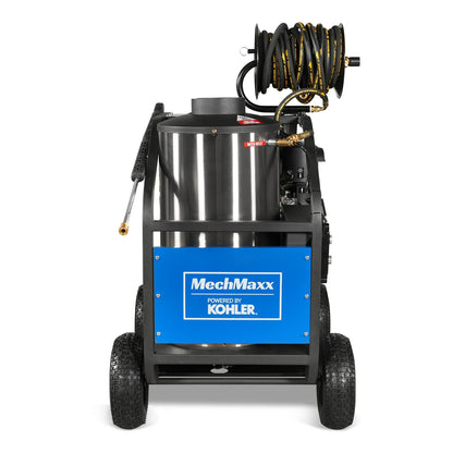 MechMaxx HPW40K Pressure Washer 4000 PSI 4 GPM Kohler Electric Start Engine Hot Water Hose Reel New