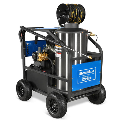 MechMaxx HPW40K Pressure Washer 4000 PSI 4 GPM Kohler Electric Start Engine Hot Water Hose Reel New