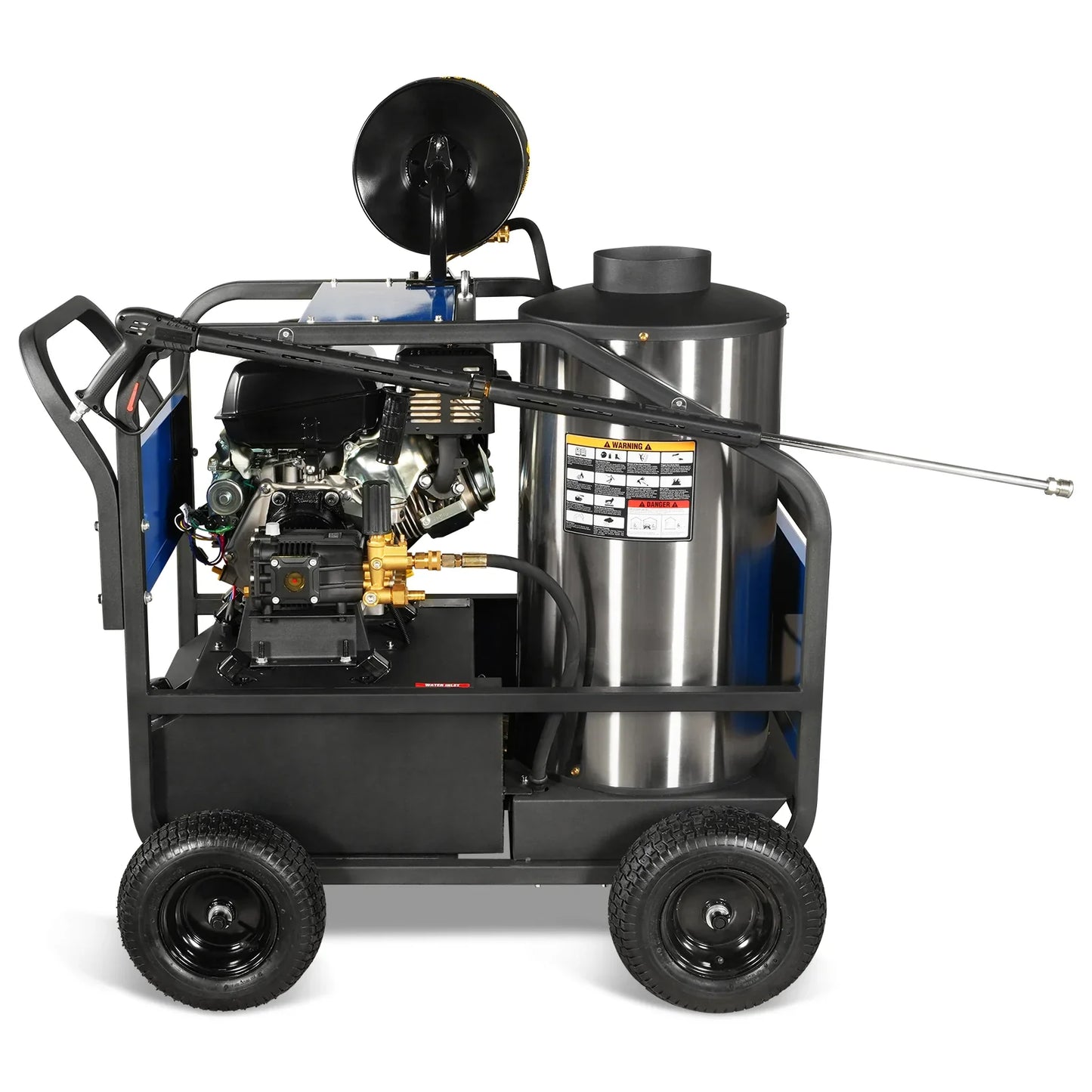 MechMaxx HPW40K Pressure Washer 4000 PSI 4 GPM Kohler Electric Start Engine Hot Water Hose Reel New
