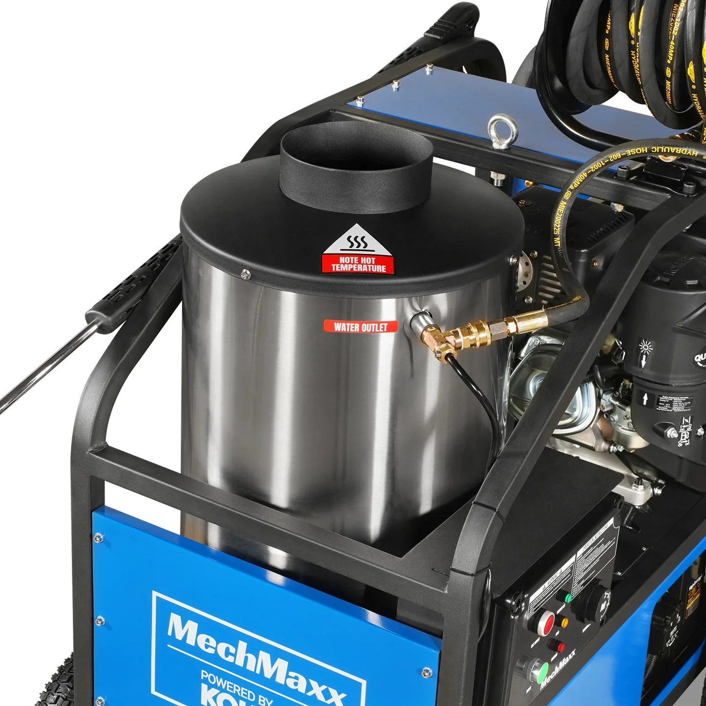 MechMaxx HPW40K Pressure Washer 4000 PSI 4 GPM Kohler Electric Start Engine Hot Water Hose Reel New