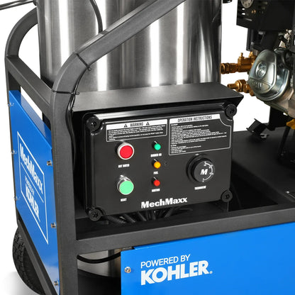 MechMaxx HPW40K Pressure Washer 4000 PSI 4 GPM Kohler Electric Start Engine Hot Water Hose Reel New