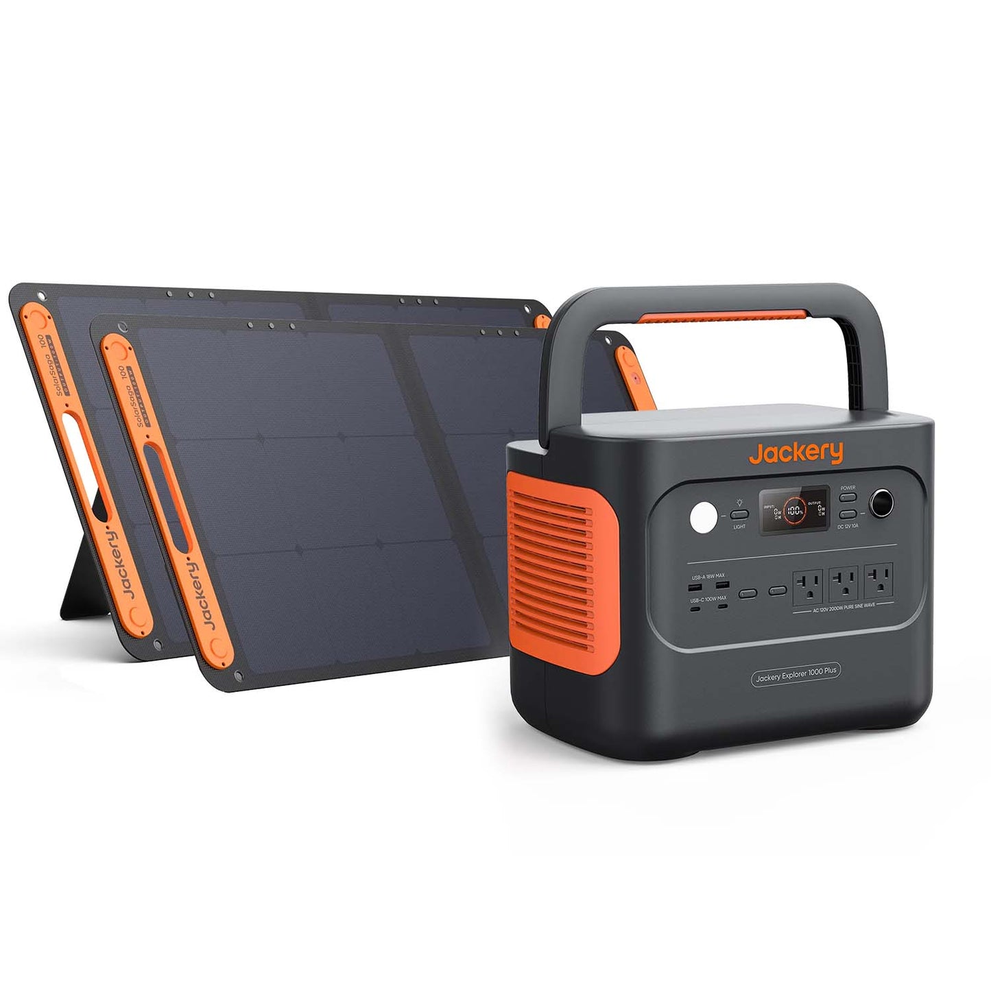 Jackery Solar Generator 1000 Plus 2 SolarSaga 100W Panels