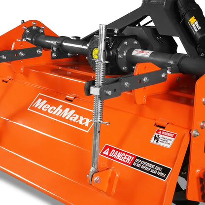 MechMaxx MRT72 Rotary Tiller 72" 3 Point Hitch Cat 1 & 2 Gear Drive PTO Shaft Included Slip Clutch 35-70 HP New