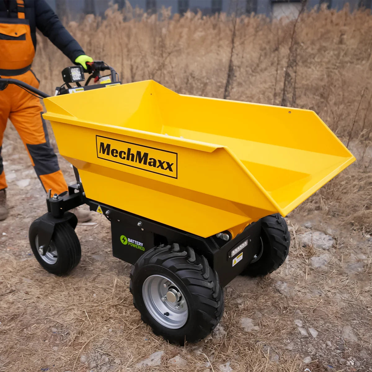 MechMaxx E50 Mini Dumper 1100 lbs Loading Battery Powered Electric Barrow 1000W 48V Brushless DC Motor New