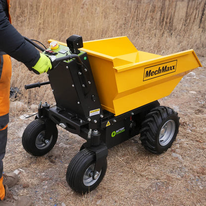 MechMaxx E50 Mini Dumper 1100 lbs Loading Battery Powered Electric Barrow 1000W 48V Brushless DC Motor New
