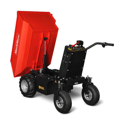 MechMaxx EH50 Mini Dumper 1100 lbs Loading 1000W 48V Battery Powered Hydraulic Tipping Dump Cart New