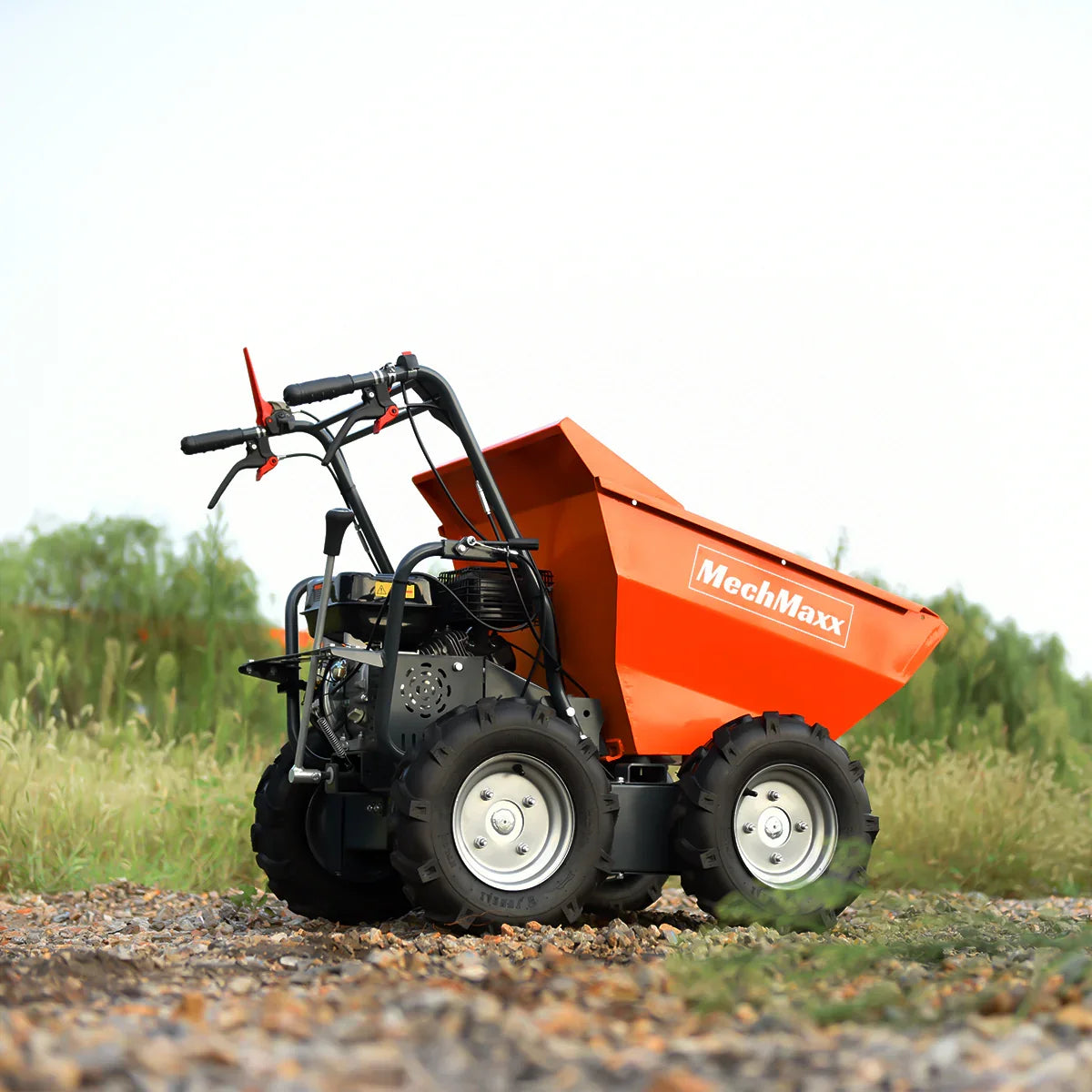 MechMaxx T30 Mini Dumper 660 lbs Capacity 7HP Gas Powered Wheelbarrow Cart 3F+1R Gearbox New