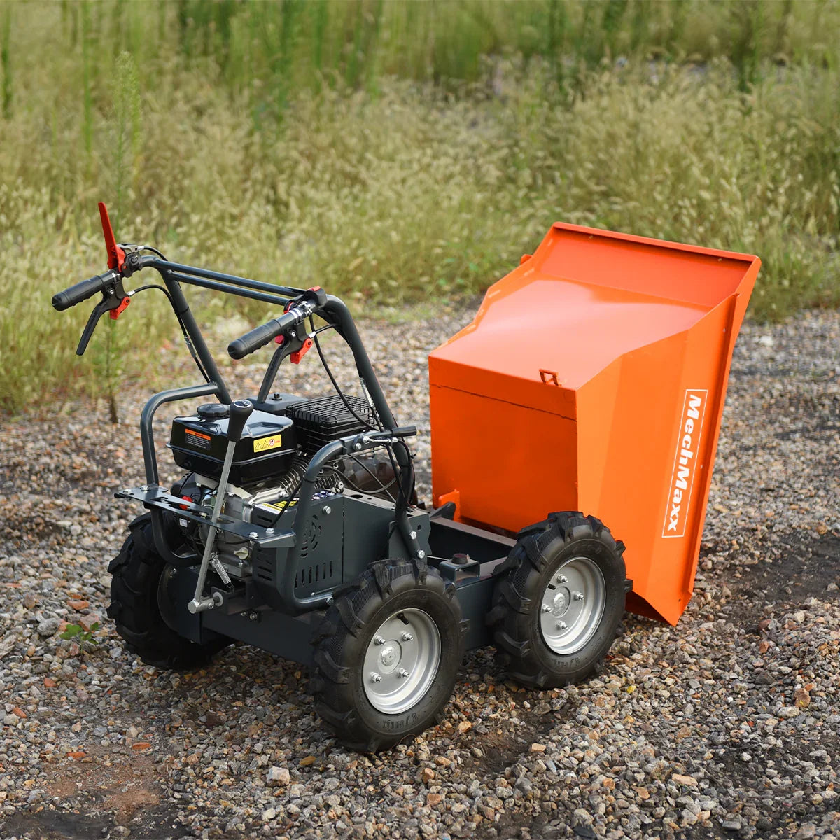 MechMaxx T30 Mini Dumper 660 lbs Capacity 7HP Gas Powered Wheelbarrow Cart 3F+1R Gearbox New