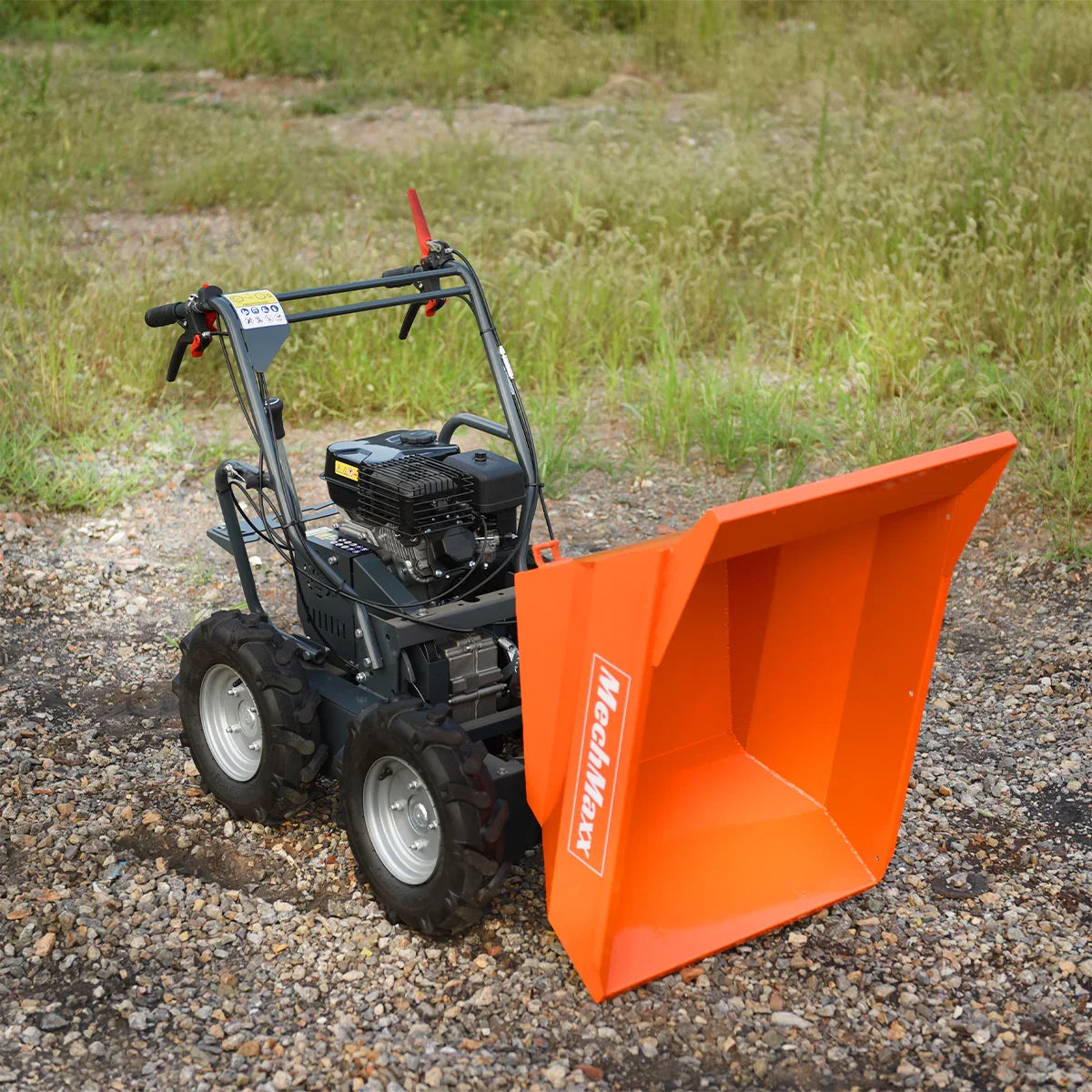 MechMaxx T30 Mini Dumper 660 lbs Capacity 7HP Gas Powered Wheelbarrow Cart 3F+1R Gearbox New
