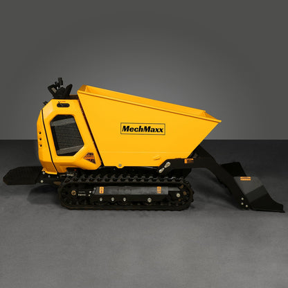 MechMaxx T80FL Mini Dumper 1800 lbs 420cc Electric Start Gas Engine Stand-On Hydraulic Track Self-Loading New