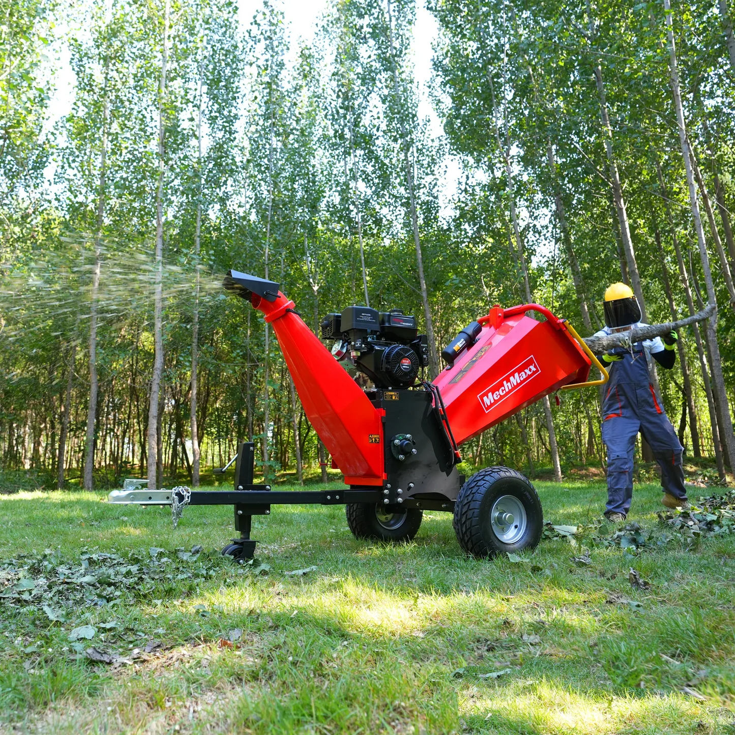 MechMaxx P4206 Wood Chipper 6" Electric Start ZONSEN 420cc 13.4HP Gasoline Engine Powered Drum New