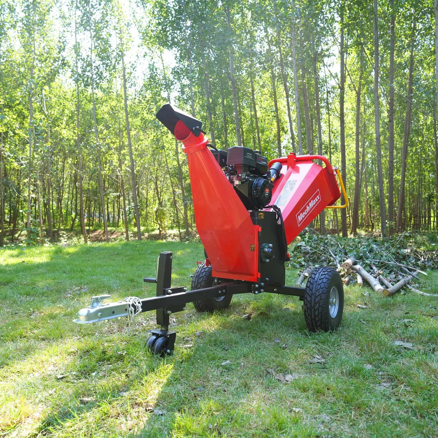 MechMaxx P4206 Wood Chipper 6" Electric Start ZONSEN 420cc 13.4HP Gasoline Engine Powered Drum New