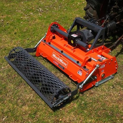 MechMaxx RSB48 Rotary Tiller 48" Stone Burier Reverse Rotary Tiller 3 Point Hitch Cat.1 Chain Drive PTO Shaft Included Slip Clutch 20-45 HP New