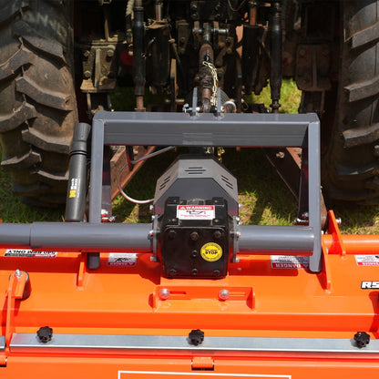 MechMaxx RSB48 Rotary Tiller 48" Stone Burier Reverse Rotary Tiller 3 Point Hitch Cat.1 Chain Drive PTO Shaft Included Slip Clutch 20-45 HP New