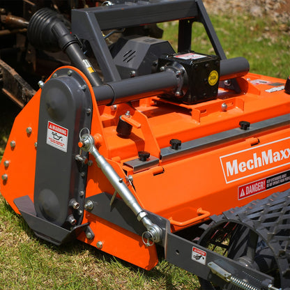 MechMaxx RSB48 Rotary Tiller 48" Stone Burier Reverse Rotary Tiller 3 Point Hitch Cat.1 Chain Drive PTO Shaft Included Slip Clutch 20-45 HP New