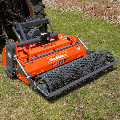 MechMaxx RSB48 Rotary Tiller 48" Stone Burier Reverse Rotary Tiller 3 Point Hitch Cat.1 Chain Drive PTO Shaft Included Slip Clutch 20-45 HP New