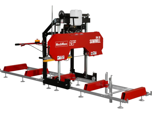 MechMaxx SM26 Sawmill Portable 26" 459cc 15HP Electric Start Gasoline Engine 20" Board Width 13' Track Length New