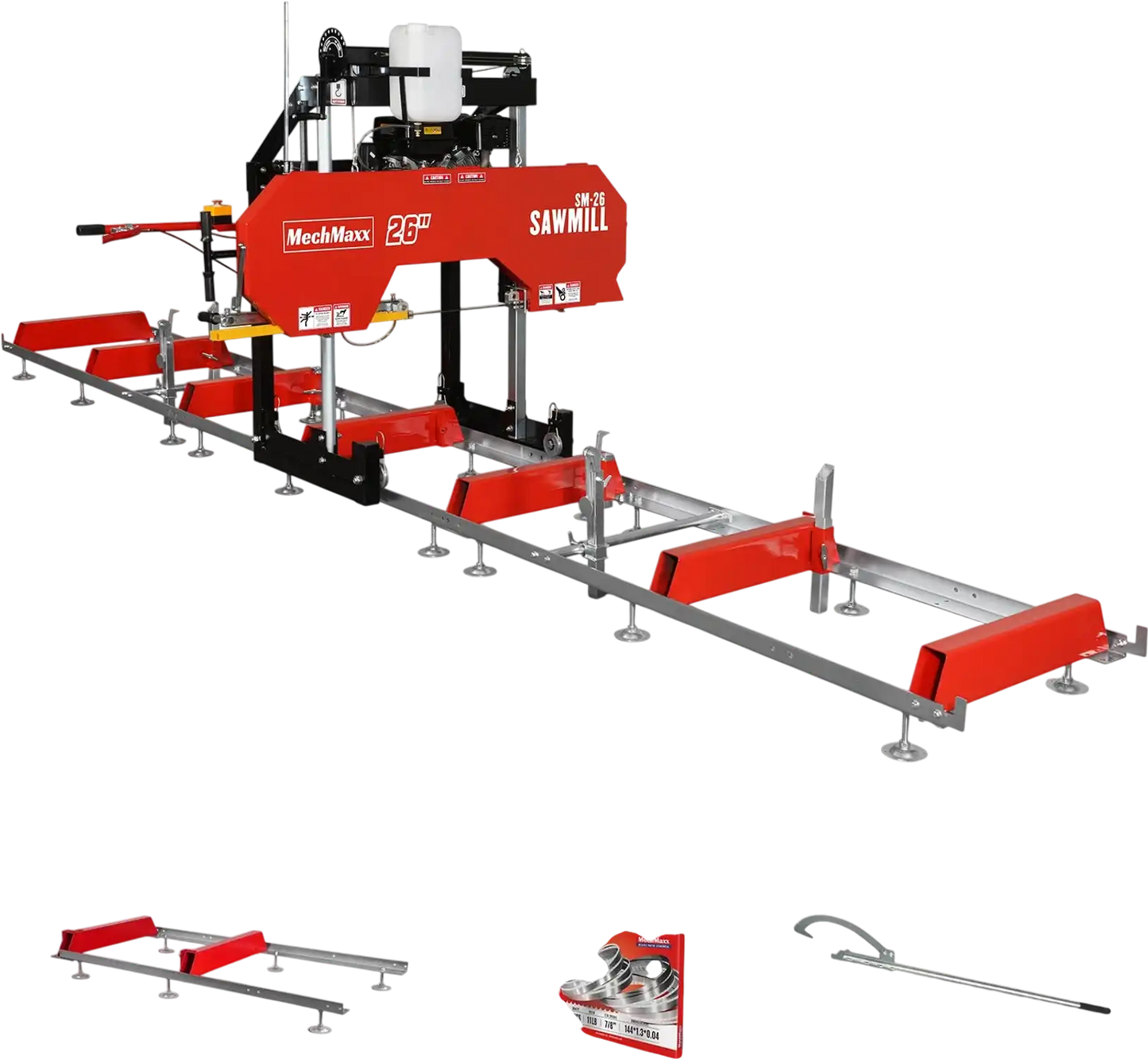 MechMaxx SM26 Sawmill Portable 26" KOHLER CH440 429cc Electric Start Gasoline Engine 20" Board Width 20' Track Length New