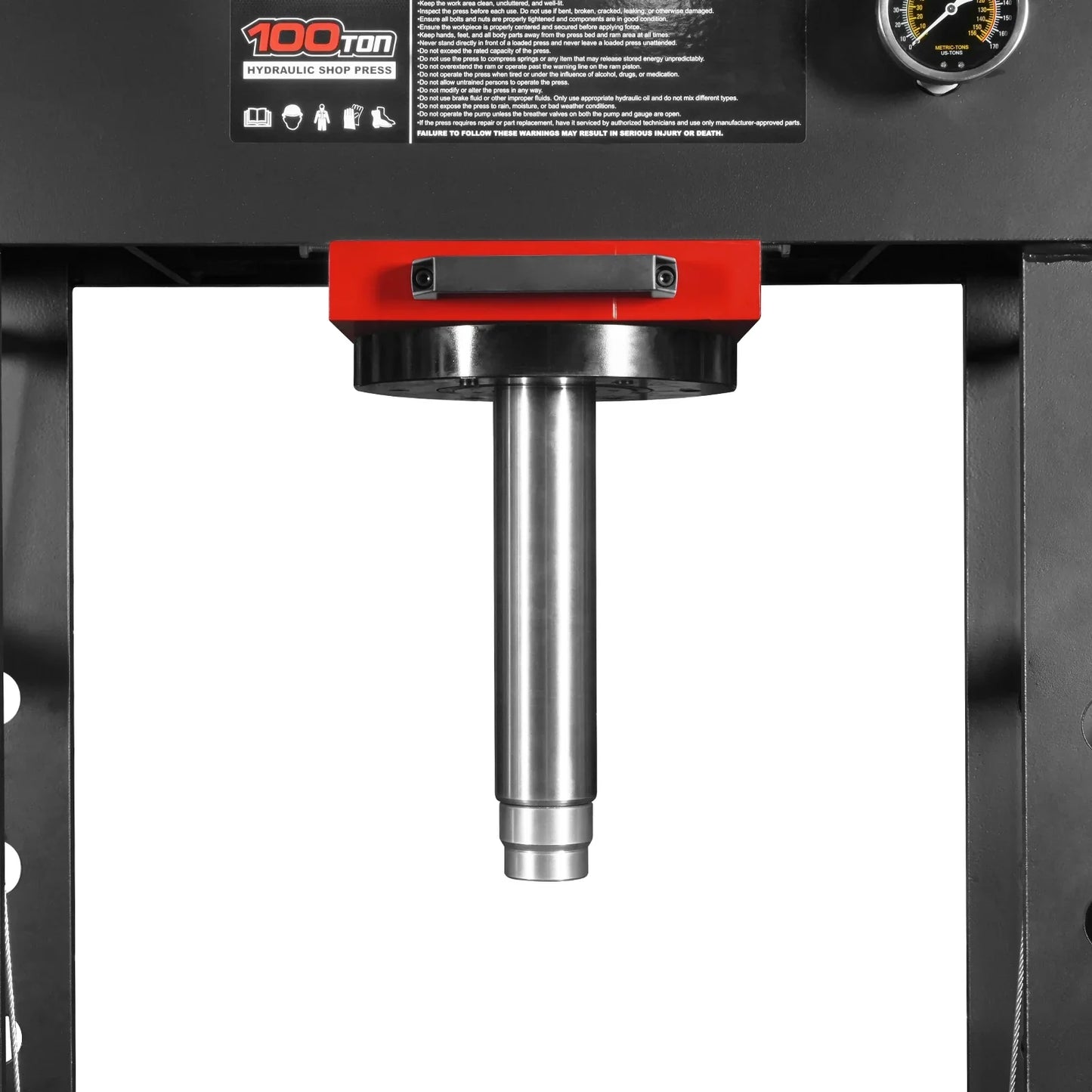MechMaxx HSP100E Hydraulic Shop Press 100 Ton H-Frame Electric with Hand Winch 110V Motor Safety Guard New