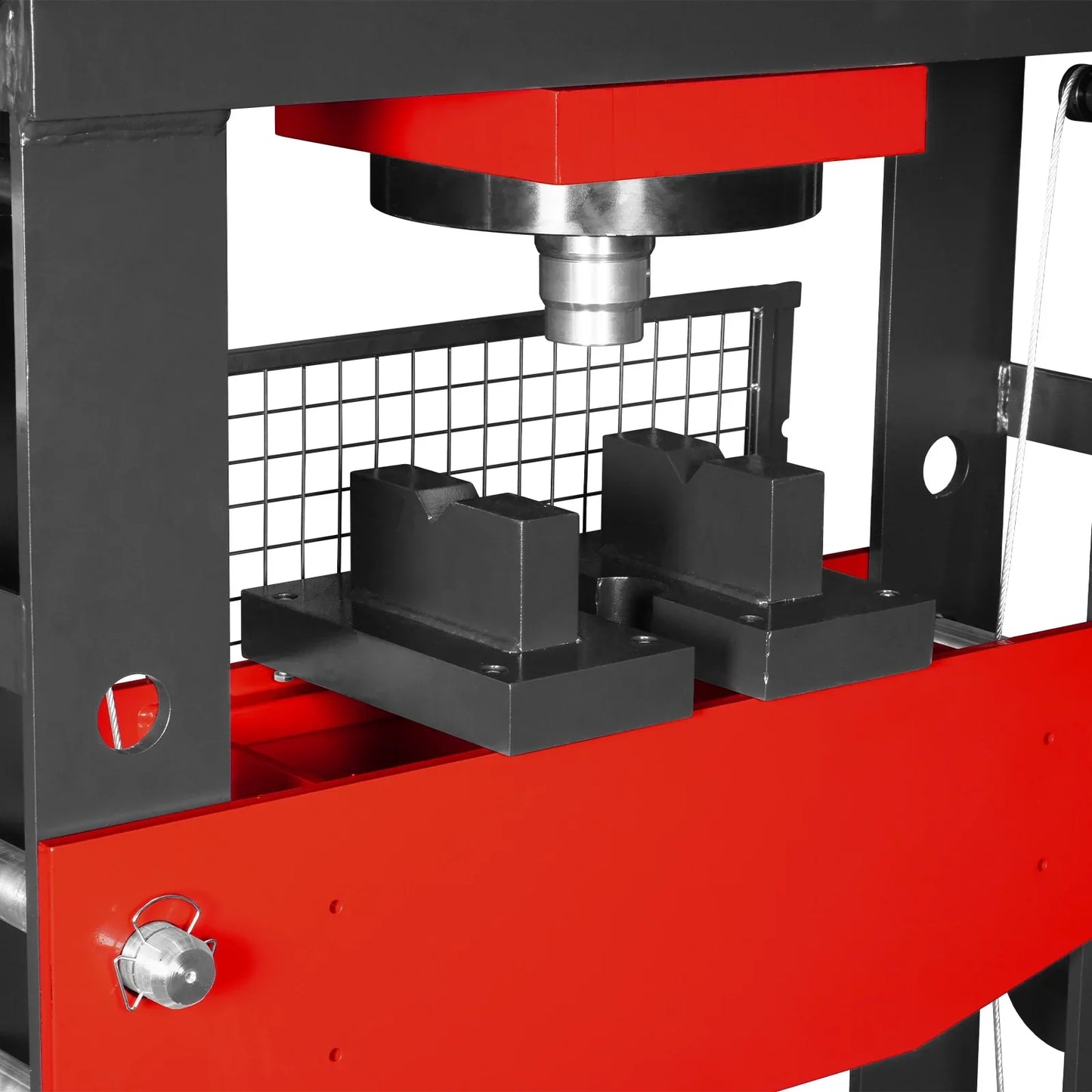 MechMaxx HSP100 Hydraulic Shop Press 100 Ton H-Frame Air/Hydraulic Hand Winch Foot Pedal Safety Guard Fully Welded Steel Frame New