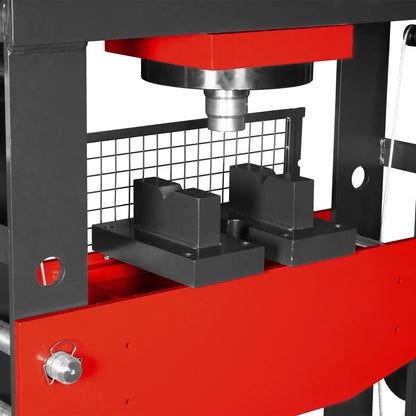 MechMaxx HSP100 Hydraulic Shop Press 100 Ton H-Frame Air/Hydraulic Hand Winch Foot Pedal Safety Guard Fully Welded Steel Frame New