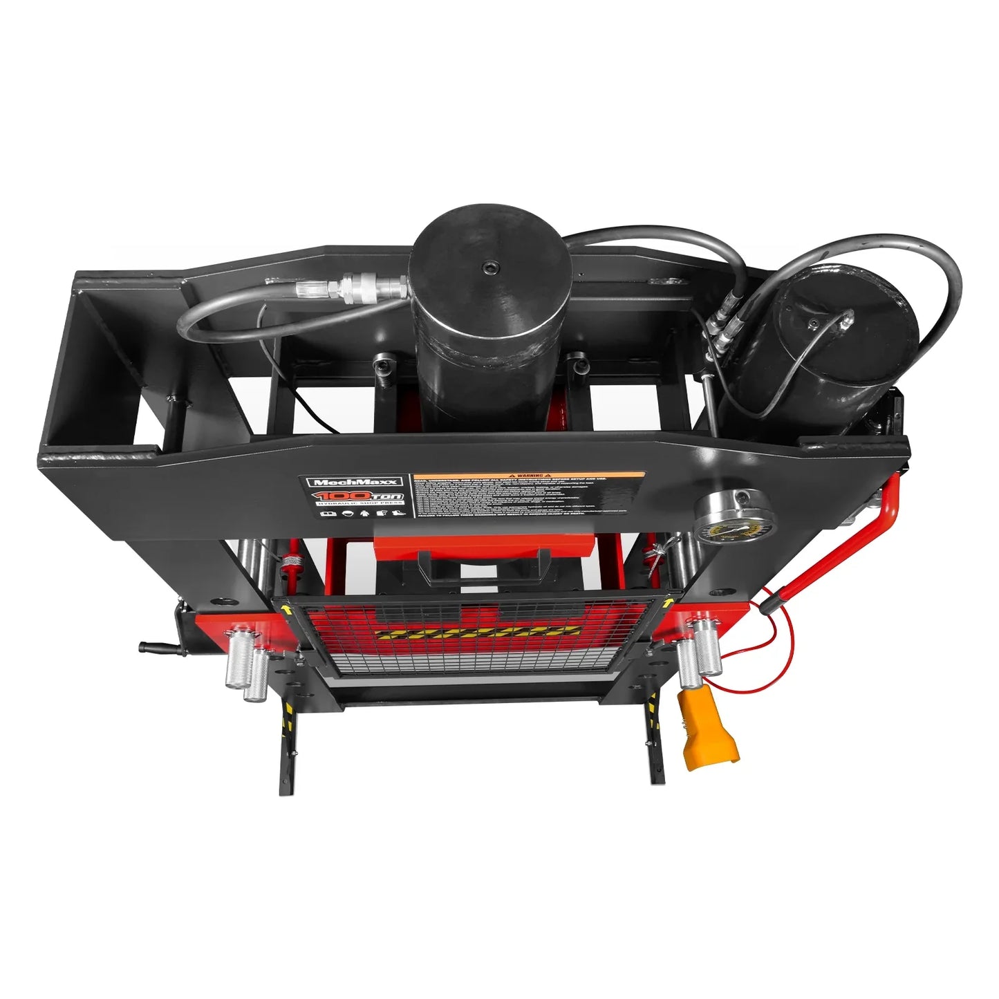 MechMaxx HSP100 Hydraulic Shop Press 100 Ton H-Frame Air/Hydraulic Hand Winch Foot Pedal Safety Guard Fully Welded Steel Frame New
