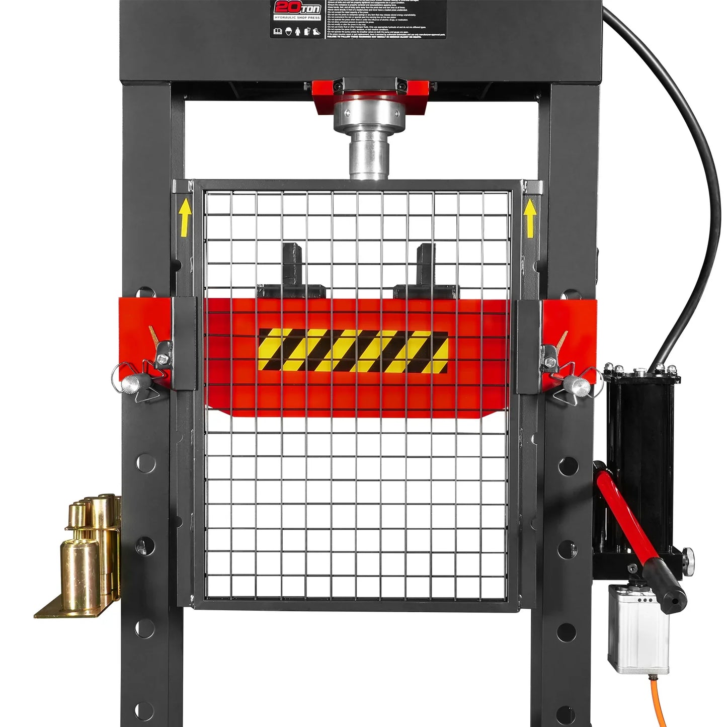 MechMaxx HSP20 Hydraulic Shop Press 20 Ton H-Frame Air/Hydraulic with Press Pin Kit Safety Guard Foot Pedal Control New