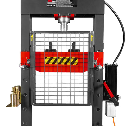 MechMaxx HSP20 Hydraulic Shop Press 20 Ton H-Frame Air/Hydraulic with Press Pin Kit Safety Guard Foot Pedal Control New