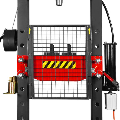 MechMaxx HSP30 Hydraulic Shop Press 30 Ton H-Frame Air/Hydraulic with Hand Winch Press Pin Kit Safety Guard Foot Pedal Control New