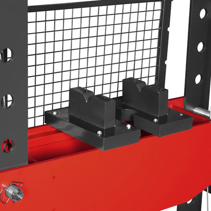 MechMaxx HSP75 Hydraulic Shop Press 75 Ton H-Frame Air/Hydraulic with Hand Winch Safety Guard Foot Pedal Control New