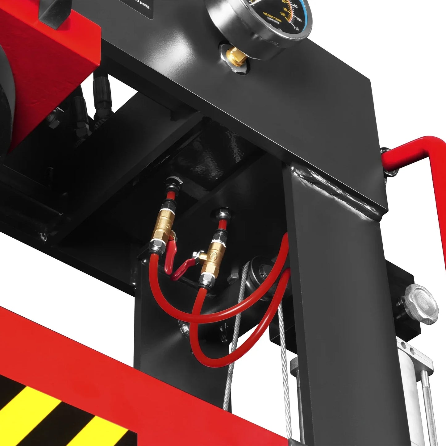 MechMaxx HSP75 Hydraulic Shop Press 75 Ton H-Frame Air/Hydraulic with Hand Winch Safety Guard Foot Pedal Control New
