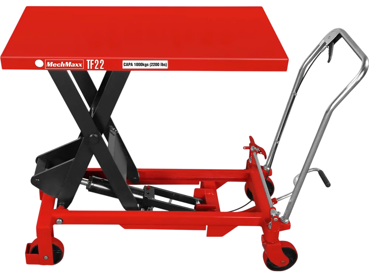 MechMaxx TF22 Lift Table Mobile Scissor Cart 2200 lbs Capacity 39.4" x 20.2" Platform Height 39.4" New