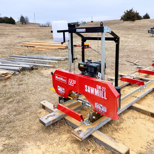 MechMaxx SM22 Sawmill 22" Portable 274cc 8.1HP Gasoline Engine 18" Board Width 13' Track Length New