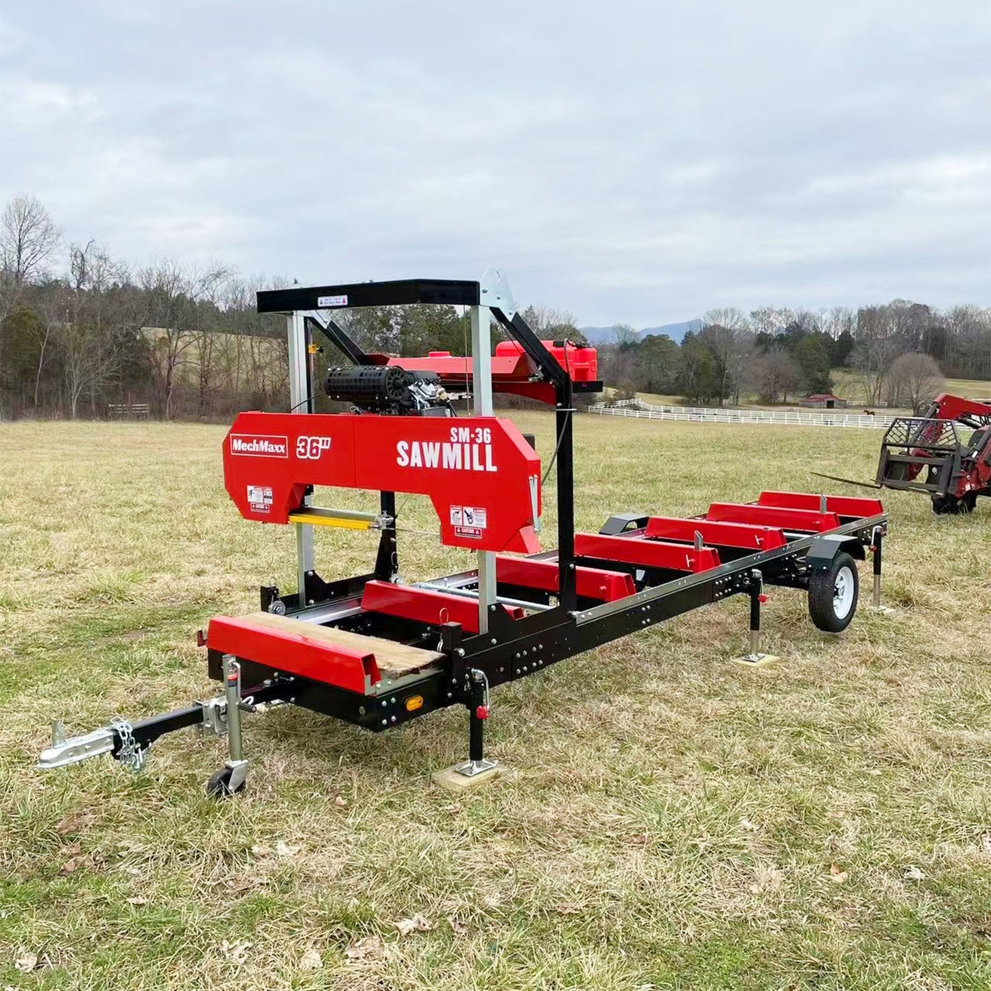MechMaxx SM36 Sawmill 36" MAX Portable 25HP 750cc ZONSEN V-Twin Engine 20' Track Length 10 Blades Included New