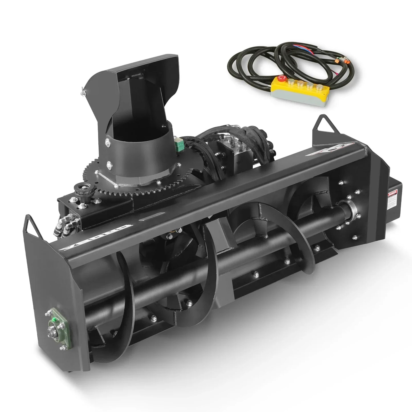 MechMaxx MSB48 Skid Steer Snow Blower 48" Width 20" Intake Hydraulic Remote Control Chute Rotation Deflector New