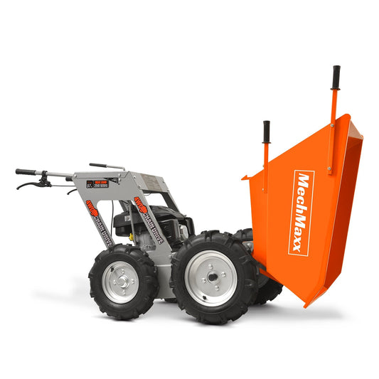 MechMaxx T25 Mini Dumper 660 lbs Capacity 6.5HP Gas Powered Wheelbarrow Cart 4F+1R Gearbox New